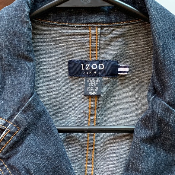 Izod Jackets & Blazers - Izod Indigo Versatile Tailored Stretch Denim Jacket Made in Brazil Size M